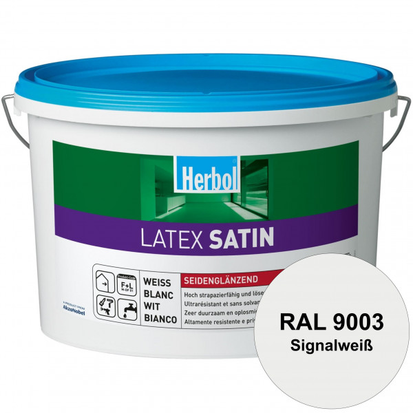 Latex Satin (RAL 9003 Signalweiß) Seidenglänzende Latexfarbe mit hoher Strapazierfähigkeit