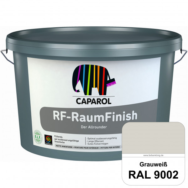 RF-RaumFinish (RAL 9002 Grauweiß) Füllende, gut ausbesserungsfähige matte Innenfarbe