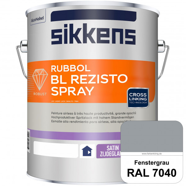 Rubbol BL Rezisto Spray (RAL 7040 Fenstergrau) Hochwertiger, strapazierfähiger Airlesslack für (inne