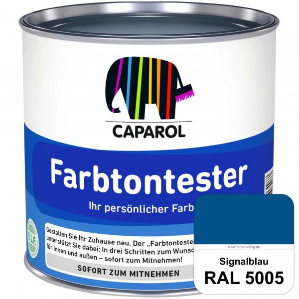 Farbtontester (RAL 5005 Signalblau) Individuell abgetönte Dispersionsfarbe zum Anlegen von Farbtonmu
