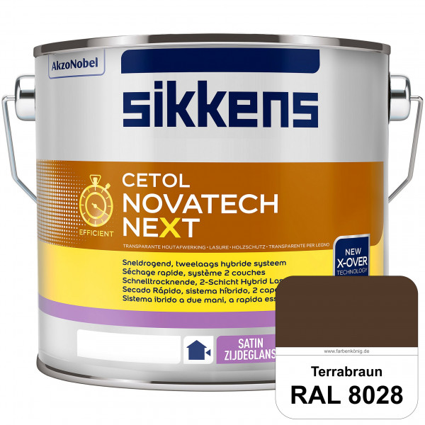 Cetol Novatech neXt (RAL 8028 Terrabraun) Schnelltrocknende Hybrid-Lasur mit höchster Wetterbeständi