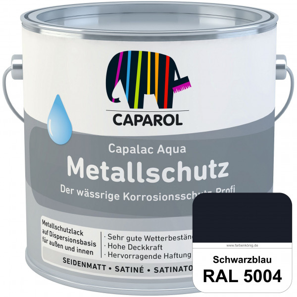 Capalac Aqua Metallschutz (RAL 5004 Schwarzblau) wasserbasierter Korrosionsschutz für Stahl & verzin