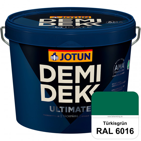 DEMIDEKK ULTIMATE Täckfärg - Deckende Holzfarbe (RAL 6016 Türkisgrün)