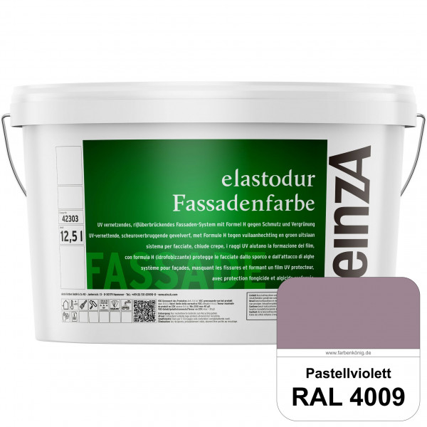 einzA elastodur Fassadenfarbe (RAL 4009 Pastellviolett) UV-vernetzendes & rissüberbrückendes Fassade