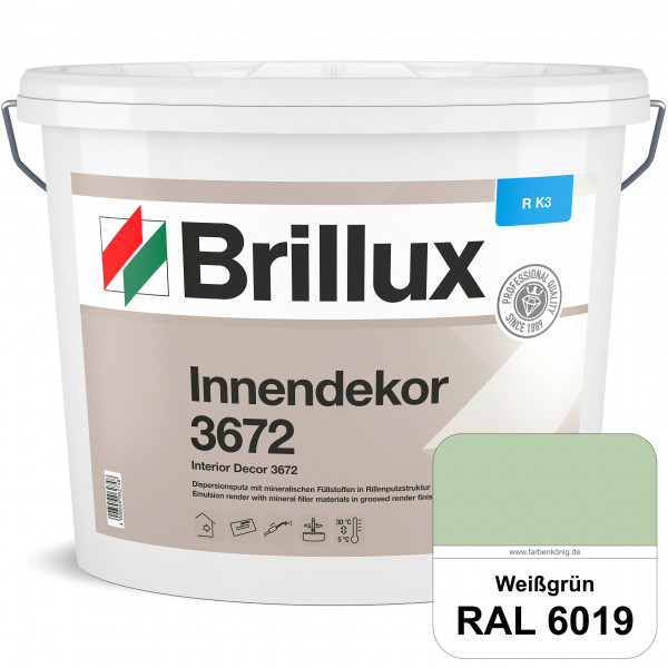 Innendekor ELF R-K3 3672 (RAL 6019 Weißgrün) Kratzputz zur Erzielung dekorativer und strapazierfähig