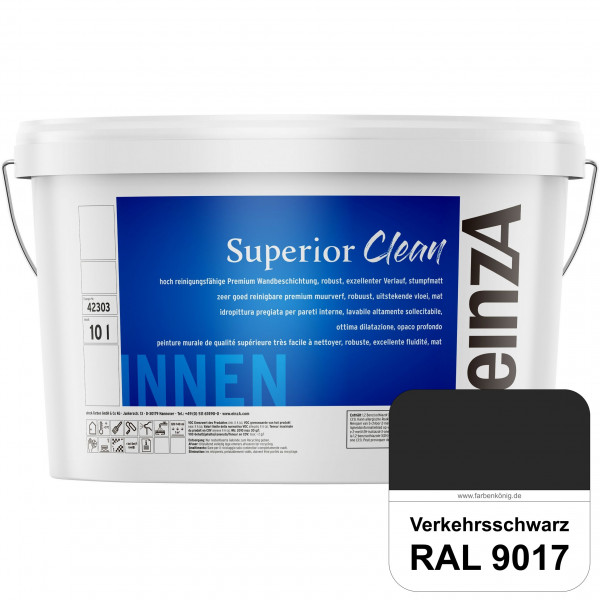 einzA Superior Clean (RAL 9017 Verkehrsschwarz) Hoch reinigungsfähige, stumpfmatte Premium-Wandbesch