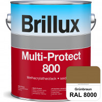 Multi-Protect 800 (RAL 8000 Grünbraun) seidenmatter, hoch wetterbeständiger Methacrylatharzlack, für