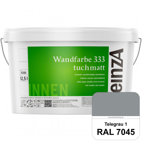 einzA Wandfarbe 333 tuchmatt (RAL 7045 Telegrau 1) Hochdeckende, waschbeständige Wandfarbe