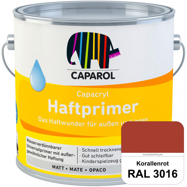 Capacryl Haftprimer (RAL 3016 Korallenrot) Grundierungen Holz, Zink, Hart-PVC, Aluminium, Kupfer (in