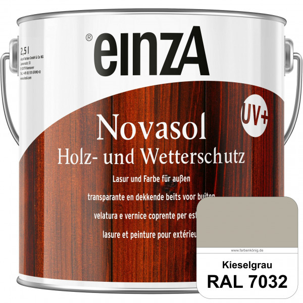 einzA Novasol HW Lasur (RAL 7032 Kieselgrau) Lasierender Wetterschutz für außen
