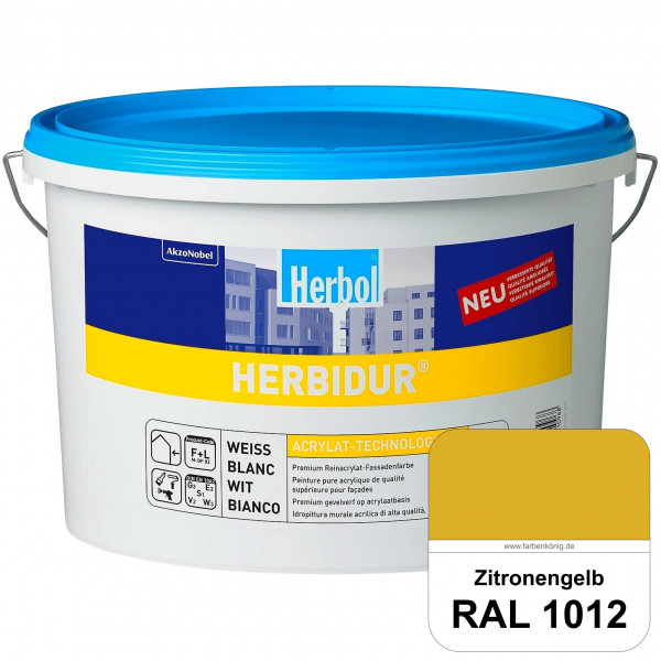 Herbidur (RAL 1012 Zitronengelb) Reinacrylat-Fassadenfarbe mit Langzeitwetterschutz
