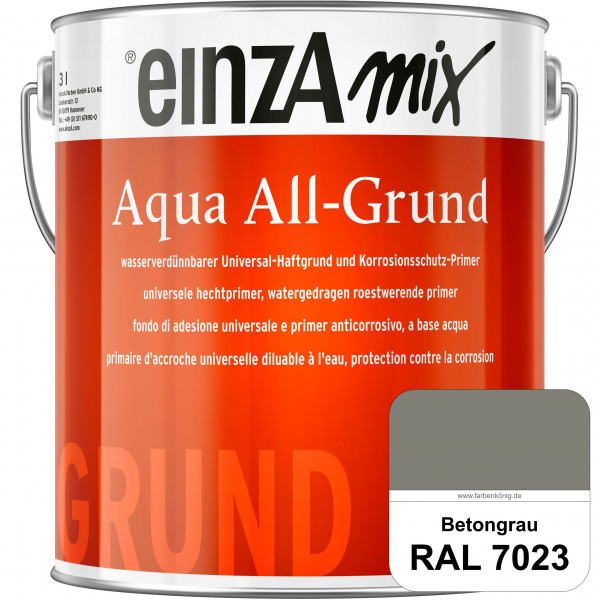einzA Aqua All-Grund (RAL 7023 Betongrau) Wasserverdünnbarer Haftgrund & Korrosionsschutz-Primer