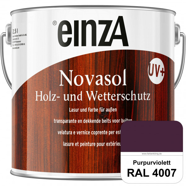 einzA Novasol HW Lasur (RAL 4007 Purpurviolett) Lasierender Wetterschutz für außen