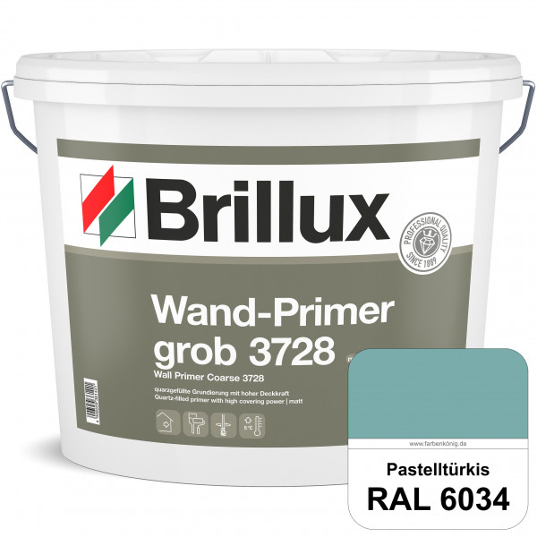 Wand-Primer grob ELF 3728 (RAL 6034 Pastelltürkis) quarzgefüllte Spezialgrundierfarbe für Gipskarton