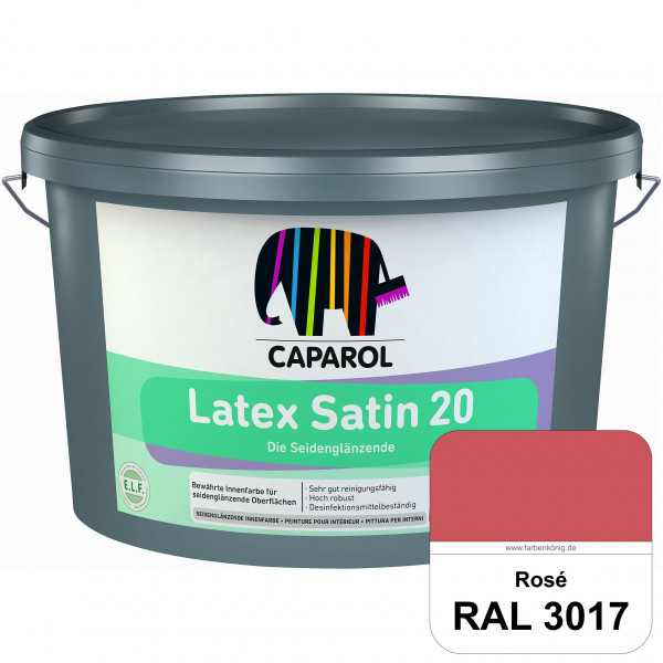 Latex Satin 20 (RAL 3017 Rosa) strapazierfähige seidenglänzende Latexfarbe (Innen)
