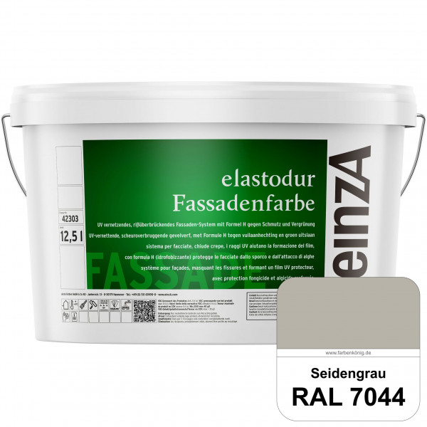 einzA elastodur Fassadenfarbe (RAL 7044 Seidengrau) UV-vernetzendes & rissüberbrückendes Fassadenfar
