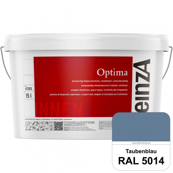einzA Optima (RAL 5014 Taubenblau) Stumpfmatte Dispersionsfarbe für hochwertige Anstriche