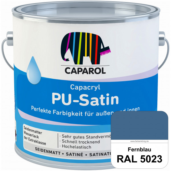 Capacryl PU-Satin (RAL 5023 Fernblau) hochwertige Zwischen-/ Schluss­lackierungen für grundierte Hol