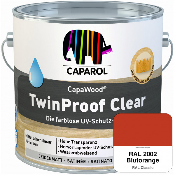 CapaWood® TwinProof Clear (RAL 2002 Blutorange) - ersetzt Capadur TwinProof