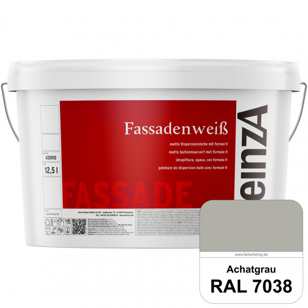 einzA Fassadenweiß (RAL 7038 Achatgrau) Sil-Fassadenfarbe gegen Schmutz & Vergrünung