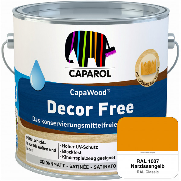 CapaWood® Decor Free (RAL 1007 Narzissengelb) - ersetzt Capadur DecorLasur KF