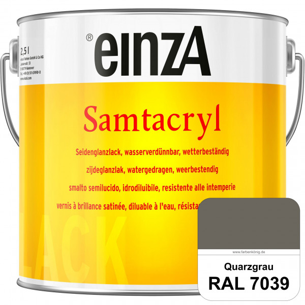 einzA Samtacryl (RAL 7039 Quarzgrau) wetterbeständige seidenglänzende Acryl-PU-Lackfarbe