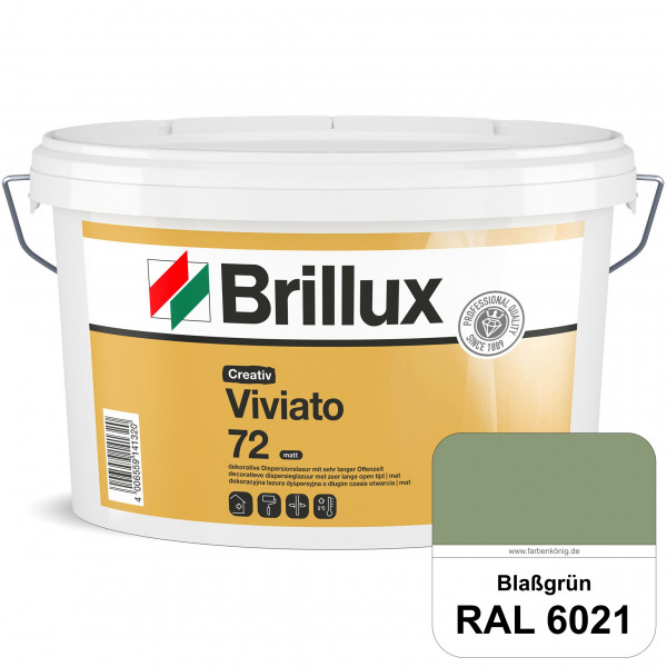 Creativ Viviato 72 (RAL 6021 Blassgrün) Tuchmatte Dispersionslasur für die dekorative Wandgestaltung