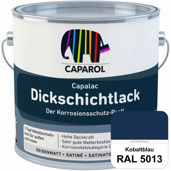 Capalac Dickschichtlack (RAL 5013 Kobaltblau) 1-Topf Metallschutzlack (löselmittelhaltig) innen & au