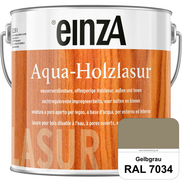 einzA Aqua-Holzlasur (RAL 7034 Gelbgrau) wasserverdünnbare offenporige Holzlasur für Holzbauteile