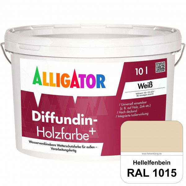 Diffundin-Holzfarbe+ (RAL 1015 Hellelfenbein)