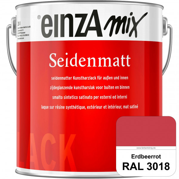 einzA Seidenmatt (RAL 3018 Erdbeerrot) Lösemittelhaltiger Seidenmattlack