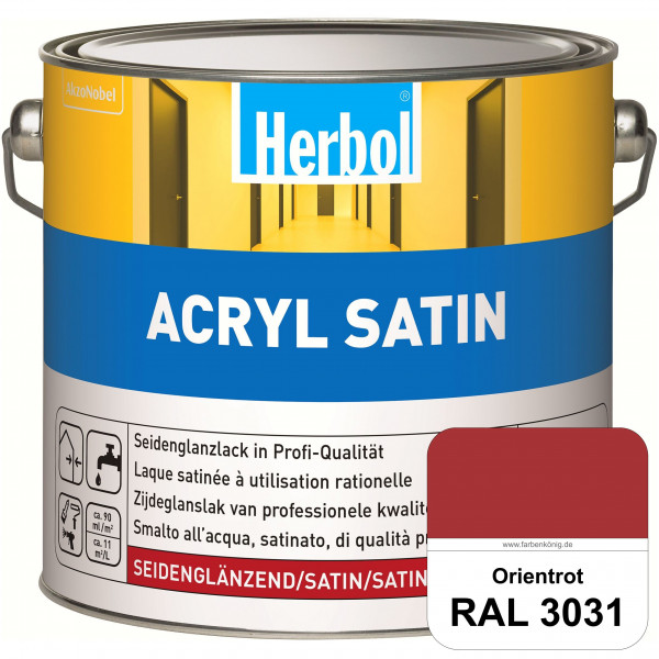 Acryl Satin (RAL 3031 Orientrot) wasserverdünnbarer seidenglänzender Lack (Innen & Außen)