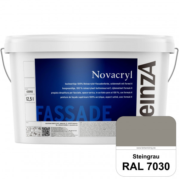 einzA Novacryl (RAL 7030 Steingrau) Reinacrylat-Fassadenfarbe, seidenmatt