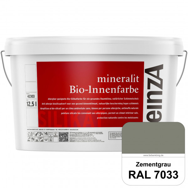 einzA mineralit Bio-Innenfarbe (RAL 7033 Zementgrau) Bio-Silikat-Innenfarbe gemäß VOB DIN 18 363