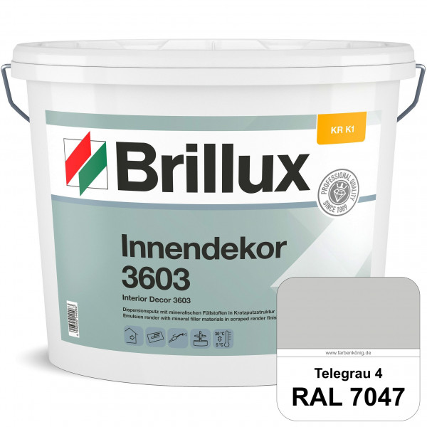 Innendekor ELF KR-K1 3603 (RAL 7047 Telegrau 4) Kratzputz nach zur Erzielung dekorativer und strapaz