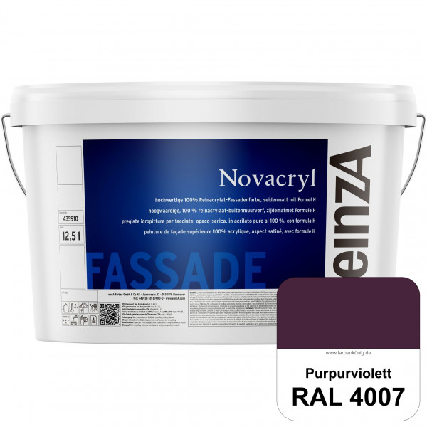 einzA Novacryl (RAL 4007 Purpurviolett) Reinacrylat-Fassadenfarbe, seidenmatt