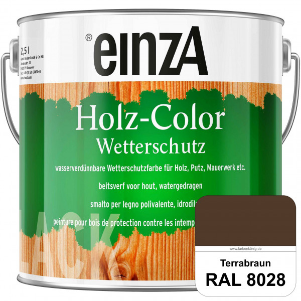 einzA Holz-Color (RAL 8028 Terrabraun) Wetterschutzfarbe für außen
