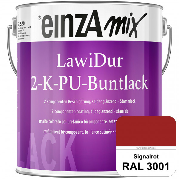 einzA LawiDur 2-K-PU-Buntlack - Seidenglanz (RAL 3001 Signalrot)