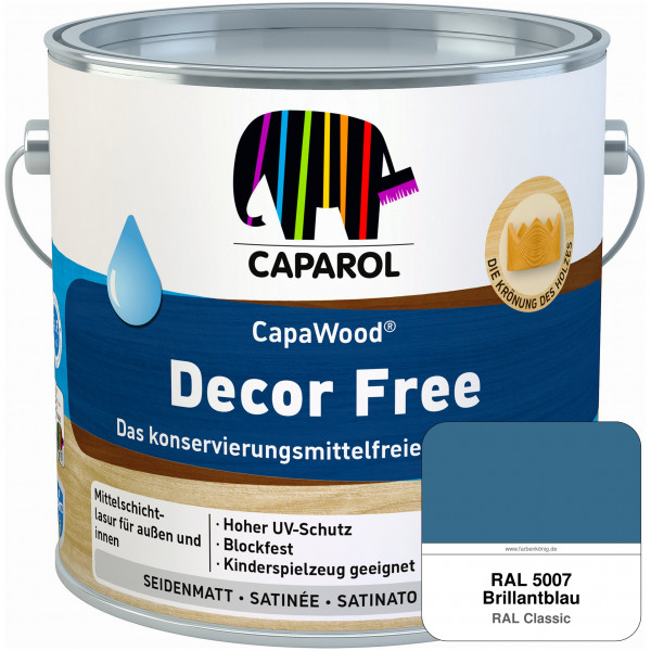 CapaWood® Decor Free (RAL 5007 Brillantblau) - ersetzt Capadur DecorLasur KF