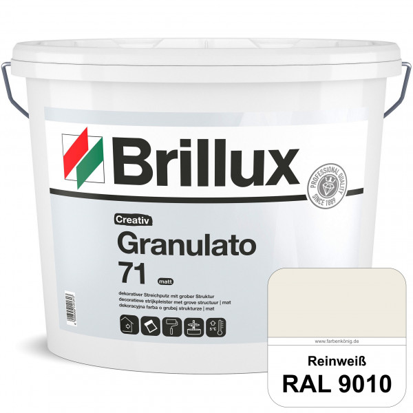 Creativ Granulato 71 (RAL 9010 Reinweiß) Verarbeitungsfertige, quarzgefüllte Dispersionsfarbe für de