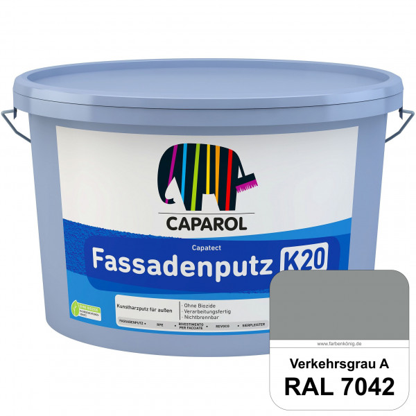 Capatect Sylitol Fassadenputz K20 (RAL 7042 Verkehrsgrau A) Silikatisch gebundener Strukturputz nach