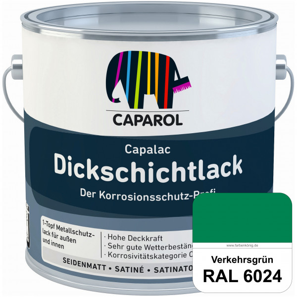 Capalac Dickschichtlack (RAL 6024 Verkehrsgrün) 1-Topf Metallschutzlack (löselmittelhaltig) innen &