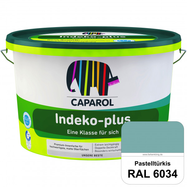 Indeko-plus (RAL 6034 Pastelltürkis) doppeldeckende matte & hochwertige Innenfarbe