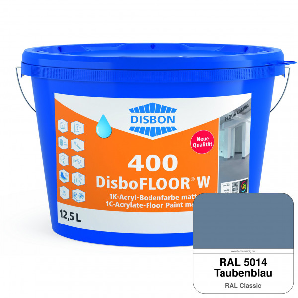 DisboFLOOR W 400 1K-Acryl-Bodenfarbe (RAL 5014 Taubenblau)