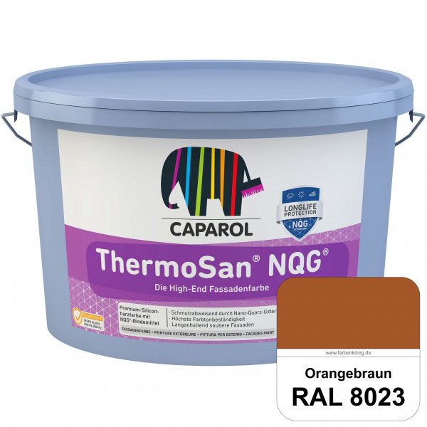 ThermoSan NQG (RAL 8023 Orangebraun) schmutzabweisende Siliconharz Fassadenfarbe mit Algen- und Pilz