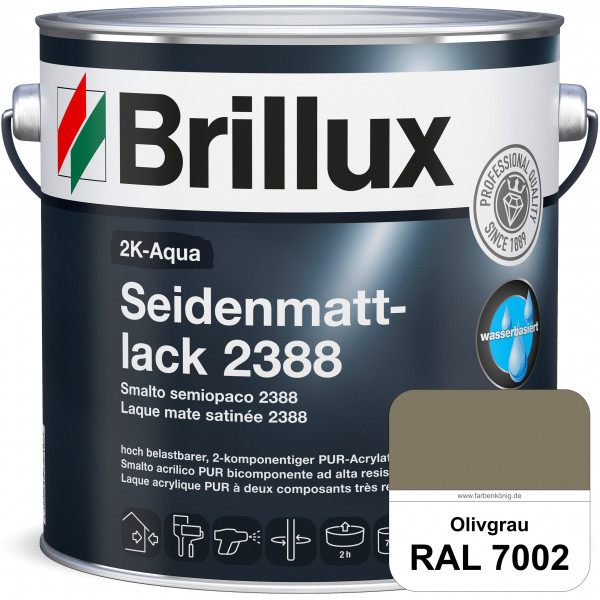 2K-Aqua Seidenmattlack 2388 (RAL 7002 Olivgrau) mechanisch und chemisch hoch belastbar für außen & i