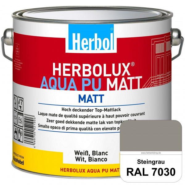 Herbolux Aqua PU Matt (RAL 7030 Steingrau) Top-PU-Mattlack auf Wasserbasis (Innen)