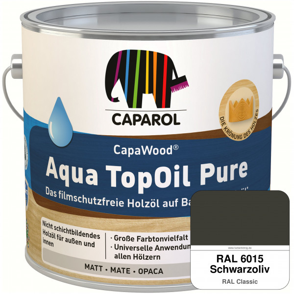 CapaWood® AquaTopOil Pure (RAL 6015 Schwarzoliv) - ersetzt CapaGreen Holz-Öl Aqua