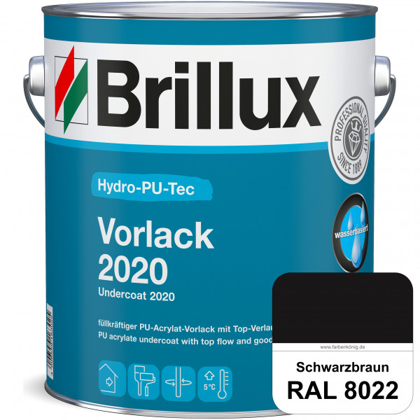 Hydro-PU-Tec Vorlack 2020 (RAL 8022 Schwarzbraun) hochwertiger Vorlack für grundierte bzw. gespachte