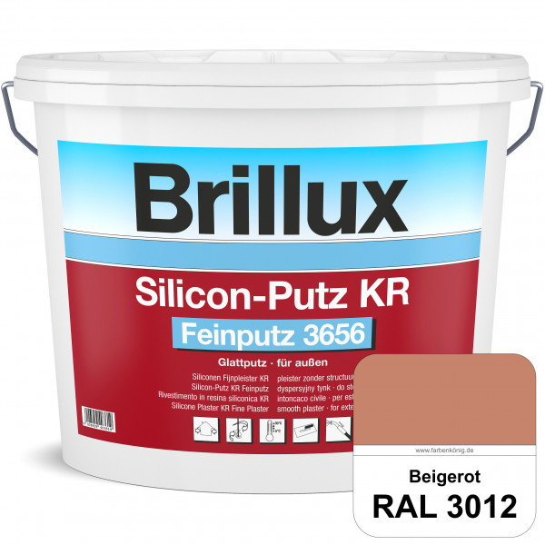 Silicon-Putz KR Feinputz 3656 (RAL 3012 Beigerot) Glattputz , verarbeitungsfertig, perfekte Wasserda